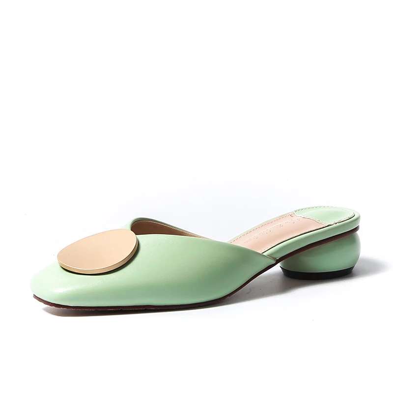 Женские сандалии на танкетке повседневные уличные с круглым металлическим