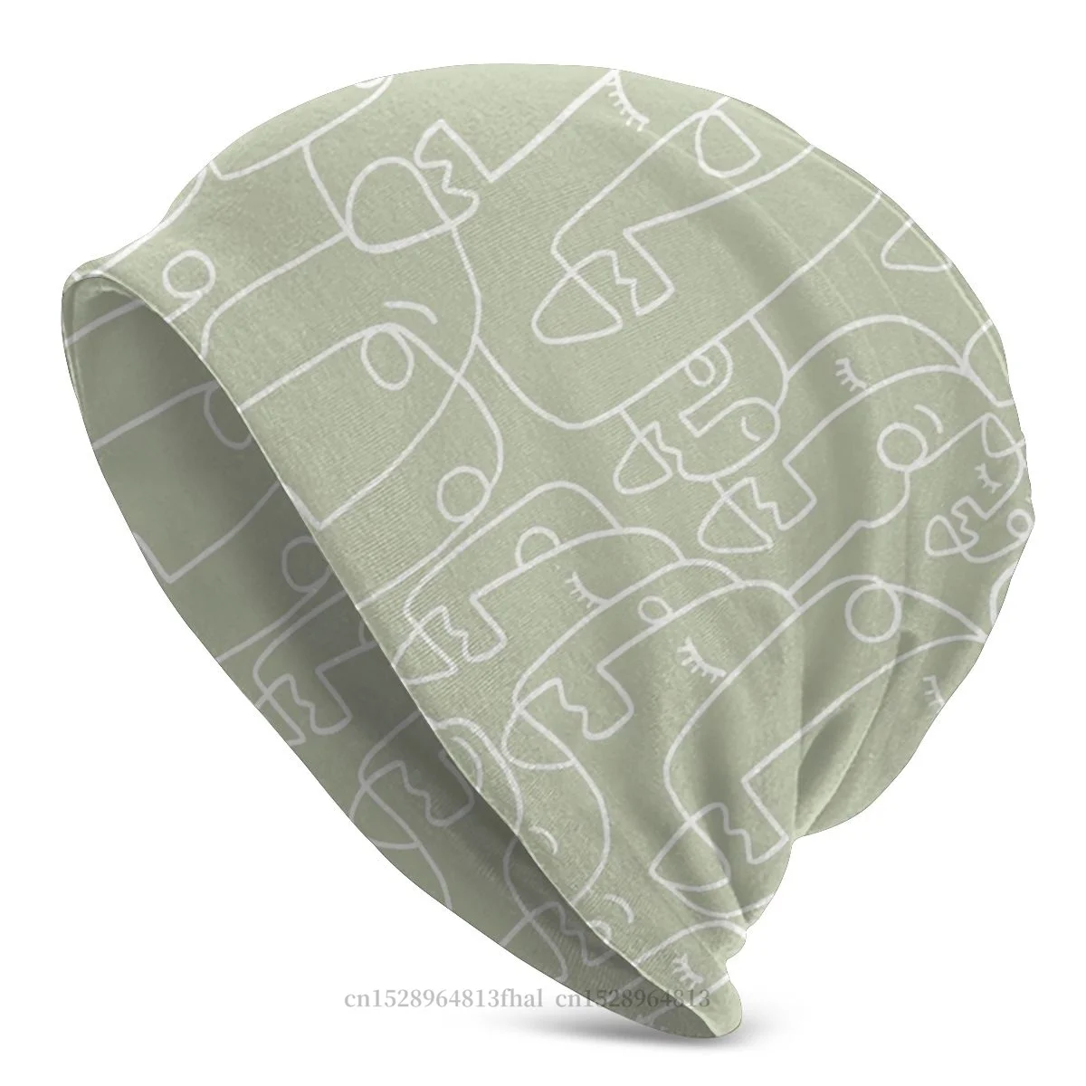 

Green Pattern Fashion Hats Abstract Knitted Hat Bonnet High Quality Skullies Beanies Caps