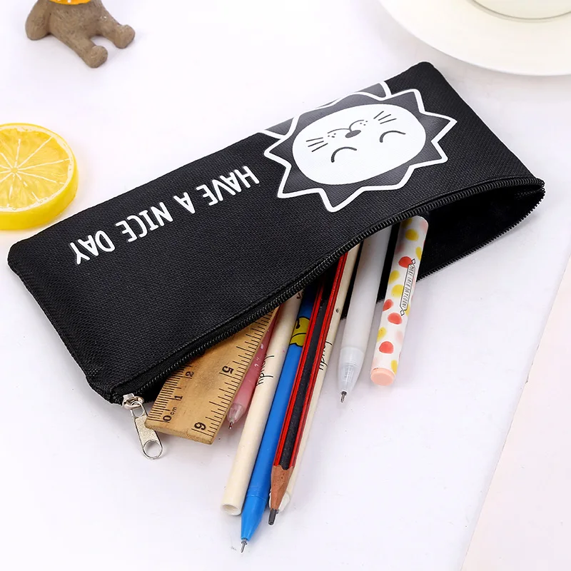 Простой креативный тканевый чехол карандаш на молнии для школьников|Пеналы| |