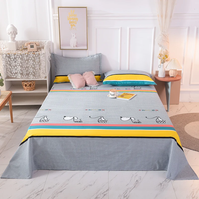 Новое постельное белье с мультипликационным принтом плоская простыня простое