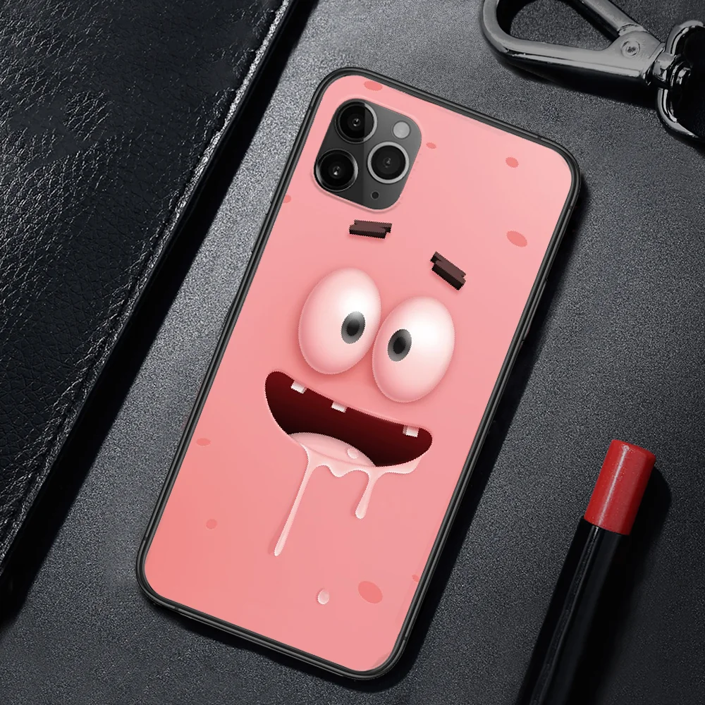 

Cartoon Cute Couples SpongeBobob Phone Case Cover For Iphone 5 5S 6 6S PLUS 7 8 11 12 Mini X XR XS PRO SE 2020 MAX black Funda