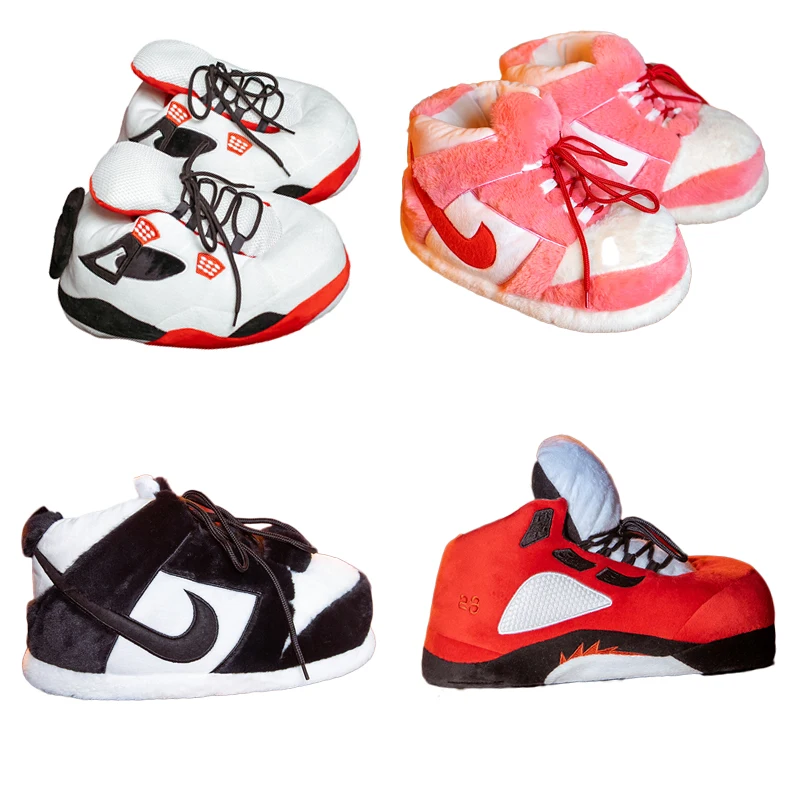 

Funny Powder Aj Creative Cotton Slippers Valentine's Day Fat Cotton Shoes Winter Indoor Floor Slippers Lovers Plush Shoes Gifts