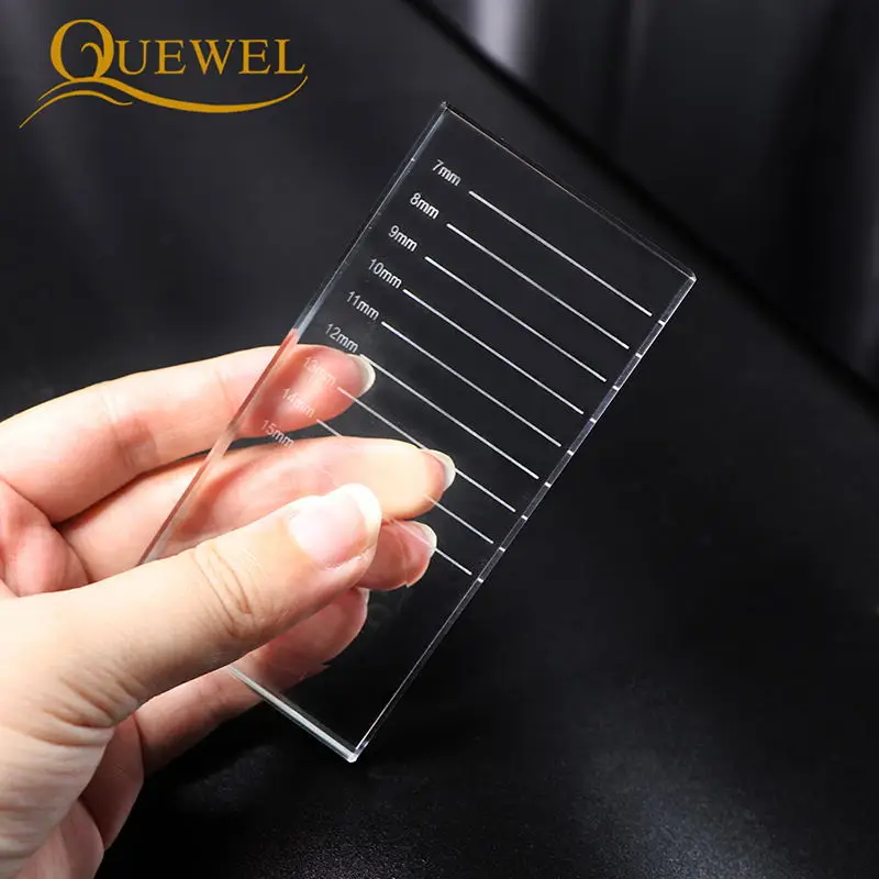 Поддон Quewel для накладных ресниц прозрачный стеклянный поддон с U образным/прямым