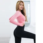 Спортивный топ для фитнеса женский бесшовный укороченный Топ с длинным рукавом спортивная одежда для женщин футболка для спортзала или йоги с вырезом для большого пальца для бега