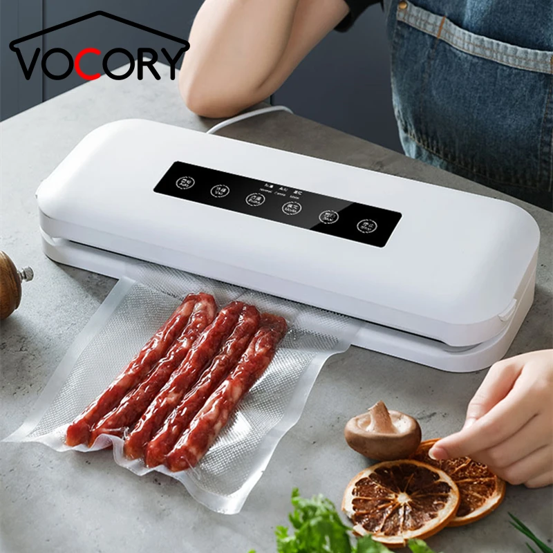 Многофункциональная вакуумная упаковочная машина VOCORY 30 см, вакуумный упаковщик для сухой и влажной упаковки продуктов, для кухни вакуматор для продуктов - изображение