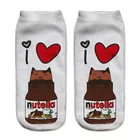 Новинка, забавные носки с 3d принтом, милые носки унисекс nutella, Лидер продаж, женские модные носки с мультяшными изображениями фруктов, пончиков, Сокс, Прямая поставка