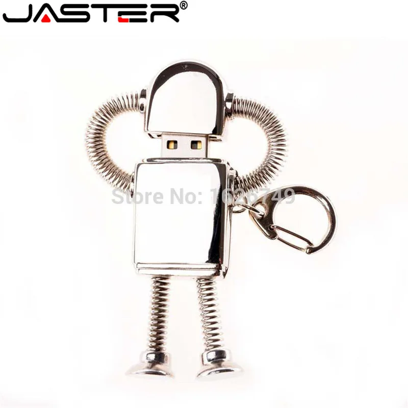 USB флеш накопитель JASTER из нержавеющей стали 16 64 Гб|pen drive chain|robot usbdrive 16gb |