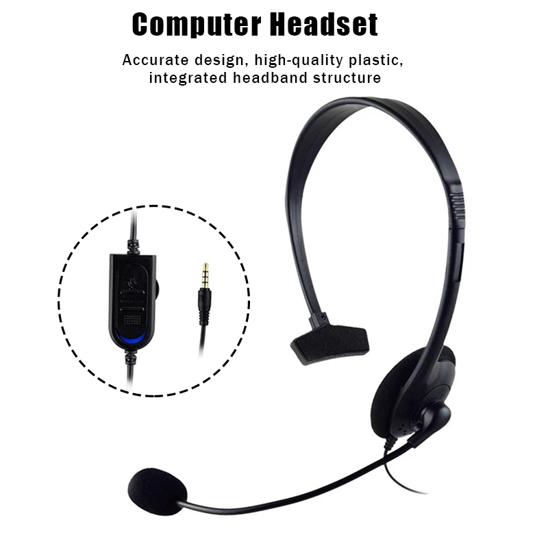 

One-ear Telephone Operator Headphones Head-mounted Noise Canceling Microphone Clear Call Airline Headphones Single-Sided Headset
