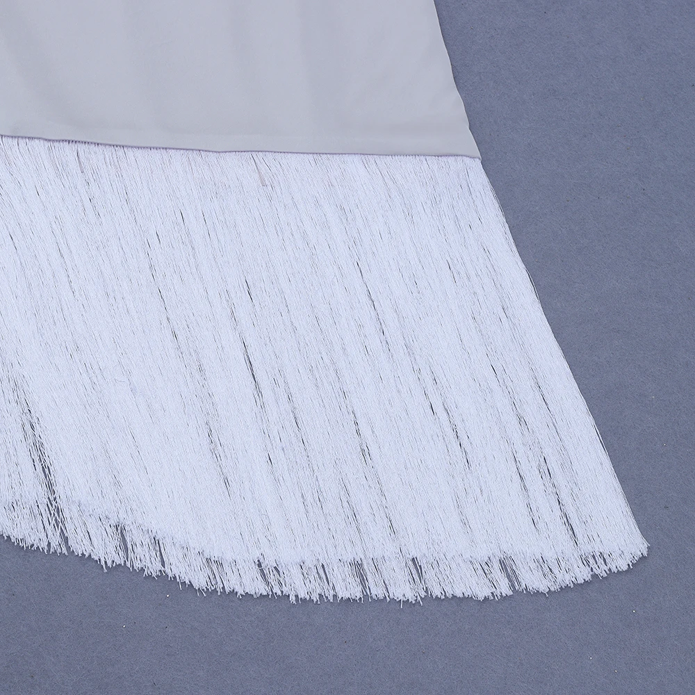 Женский вечерний костюм с юбкой без бретелек и кисточками в стиле знаменитостей