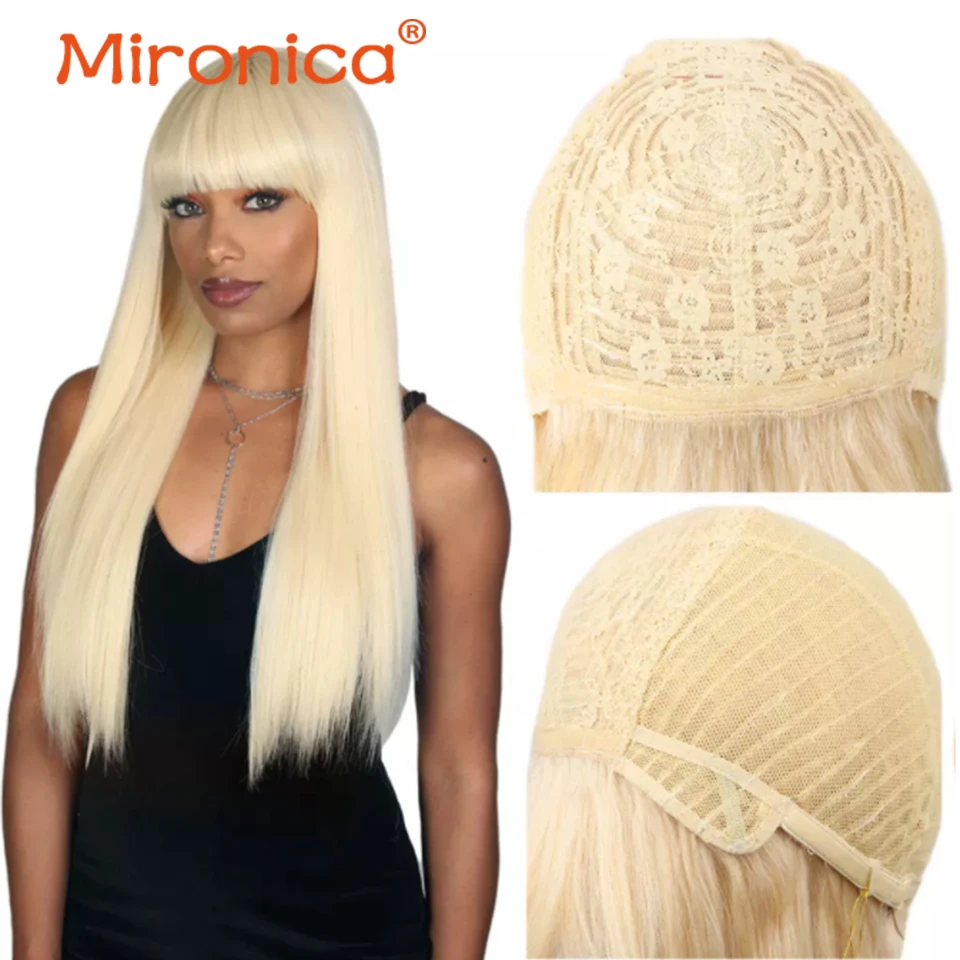 Парики из 613 светлых прямых человеческих волос парики полностью машинной работы