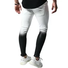 VICABOджинсы мужские брюки-карандаш на каждый день в европейском и американском стиле для мужчин костюмы пикантные отверстие черный, белый цвет, теплые мужские джинсы стрейч брюки # w
