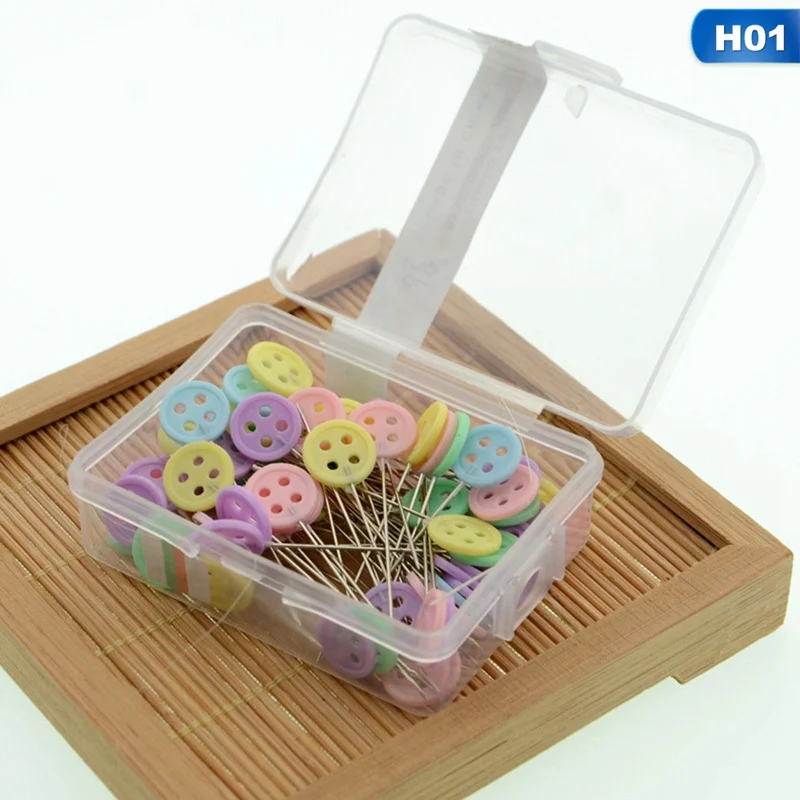 

100pcs Patchwork Pins Butterfly/Tie/Flower/Button Head Patchwork Needle Dressmaking Pins Apparel DIY Crafts Sewing Accessories