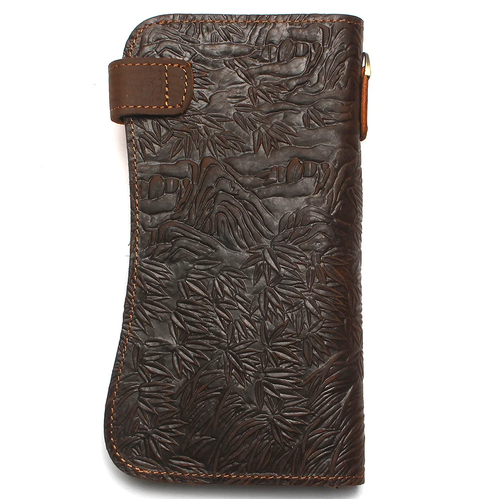 Мужской винтажный кошелек с цепочкой и пряжкой на ремне Длинный из 100%