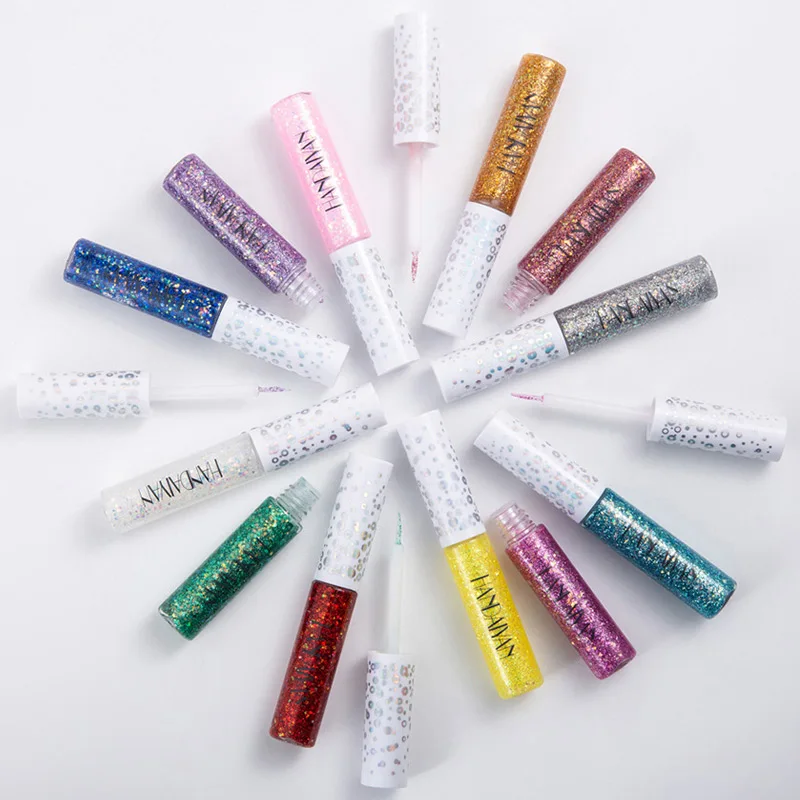 Жидкие тени для век макияж блестящая Алмазная Стойкая подводка глаз косметика