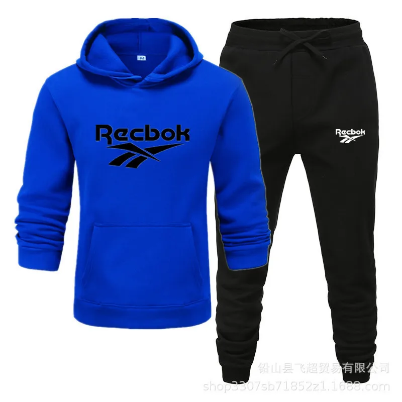 

2021 autumn and winter men's fashion brand men's sweater suit hooded plus fleece sweater Racbok printed hoodie