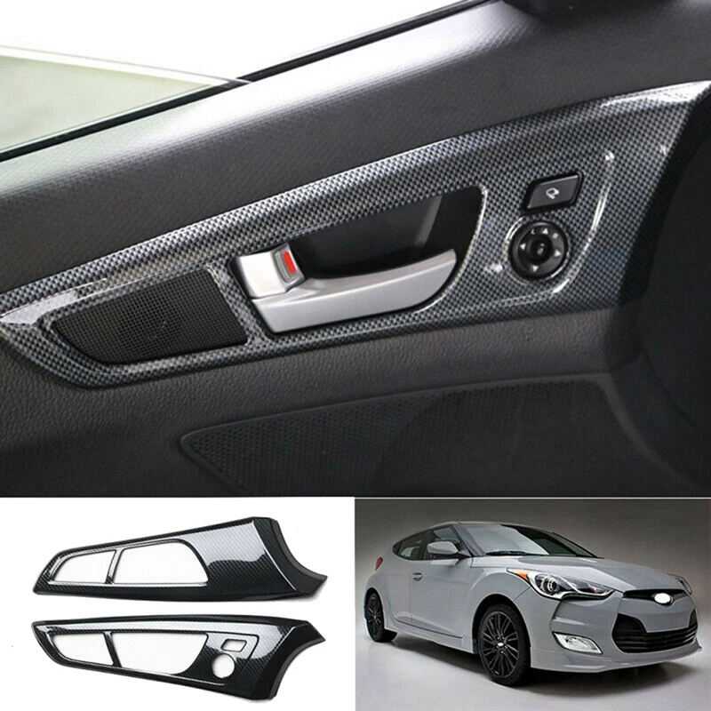 2 шт. для Hyundai Veloster 2011-2017 отделка внутренней отделки из углеродного волокна |