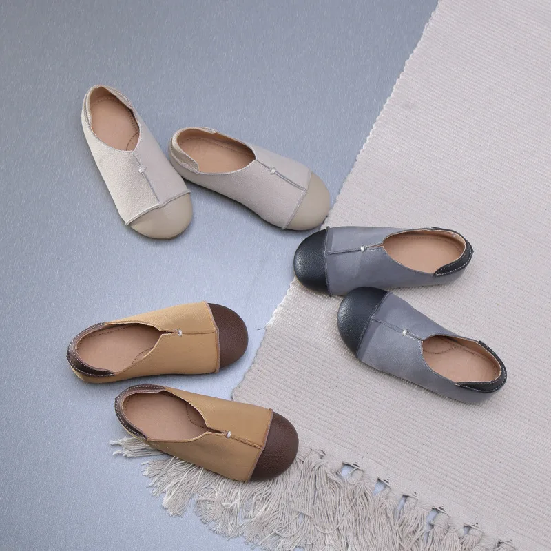 Новые кожаные сандалии для мальчиков без застежки лоферы на плоской подошве