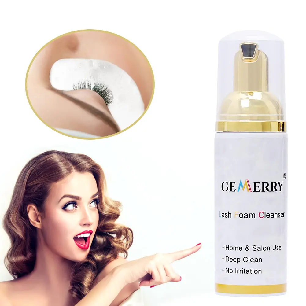 

60ml GEMERRY Eyelash Shampoo Grafting Eyelashes Gentle Cleansing Mousse Foam No Stimulation Makeup Clean Eyelash Extension Glue