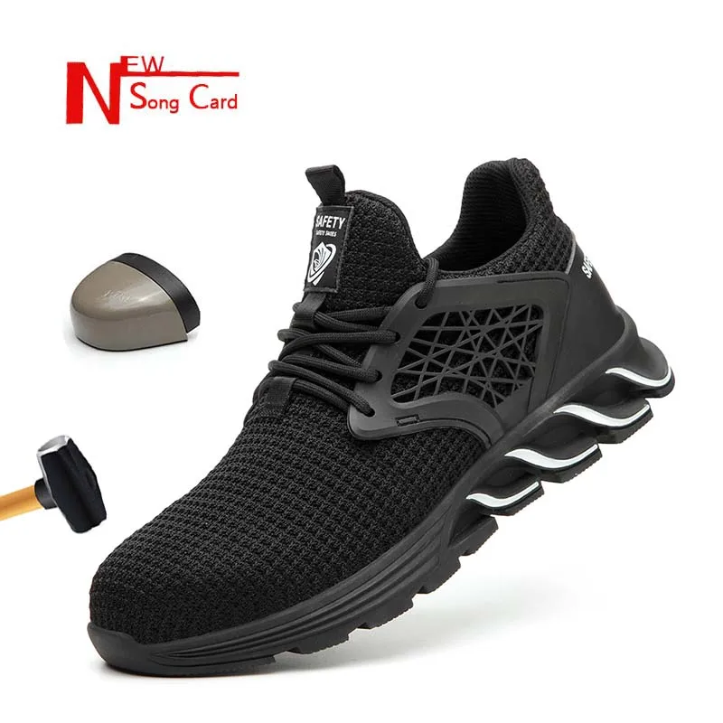 Новая мужская уличная защитная обувь для работы со стальным носком и надписью song