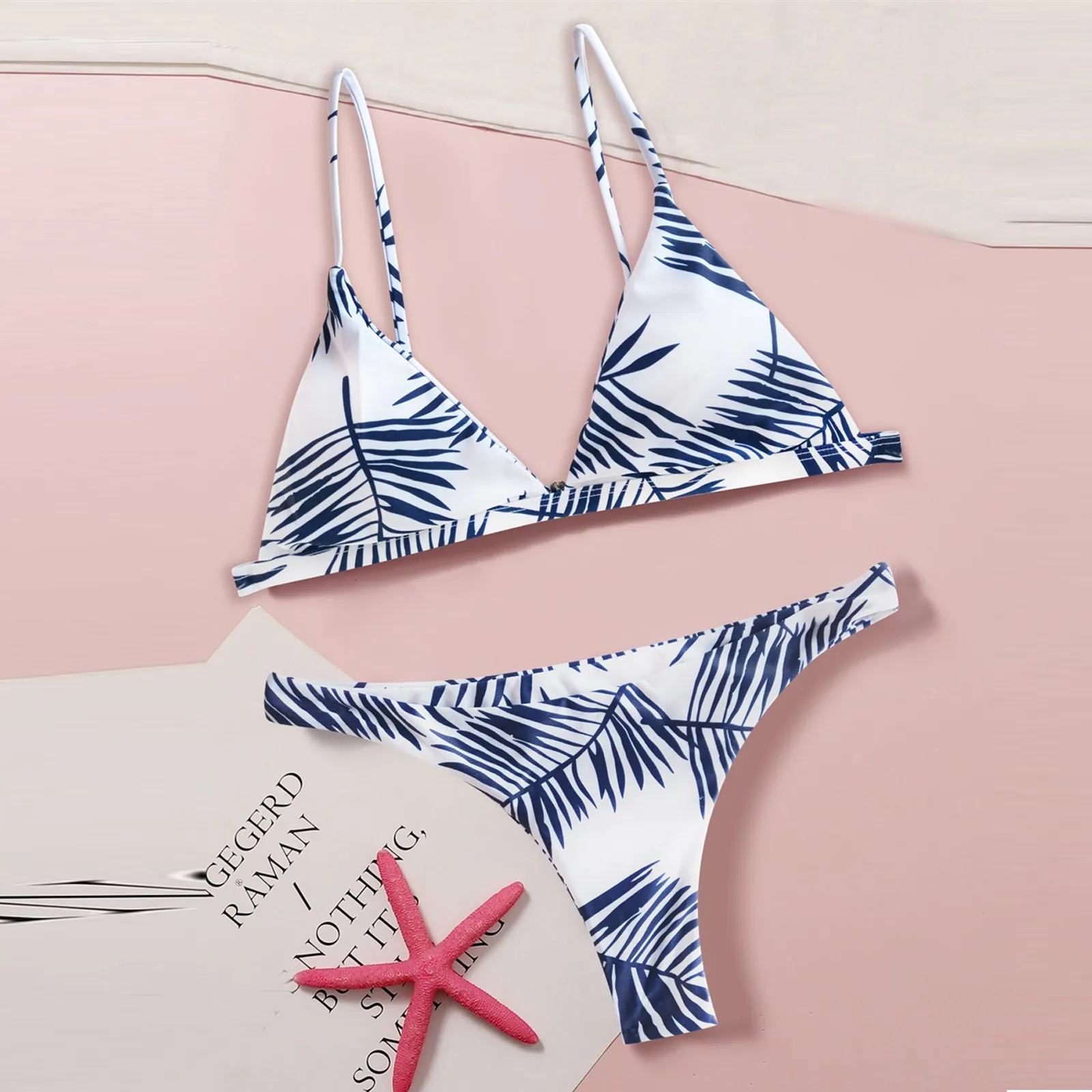 

Swimsuit Women Bikini Leaf Printing Mini Bikini set Swimsuit Bra Push Up Beachwear Swimsuit Swimwear Maillot De Bain Femme