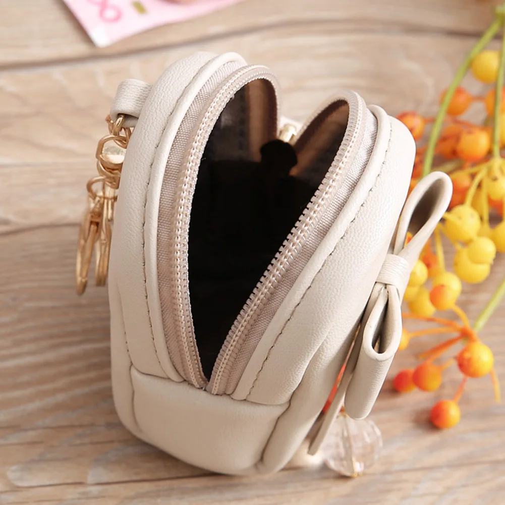 

2021 Brand New Fashion Ladies PU Leather Mini Wallet Card Key Holder Zip Coin Purse Cute Pendant Clutch Bag Small Handbag Bag