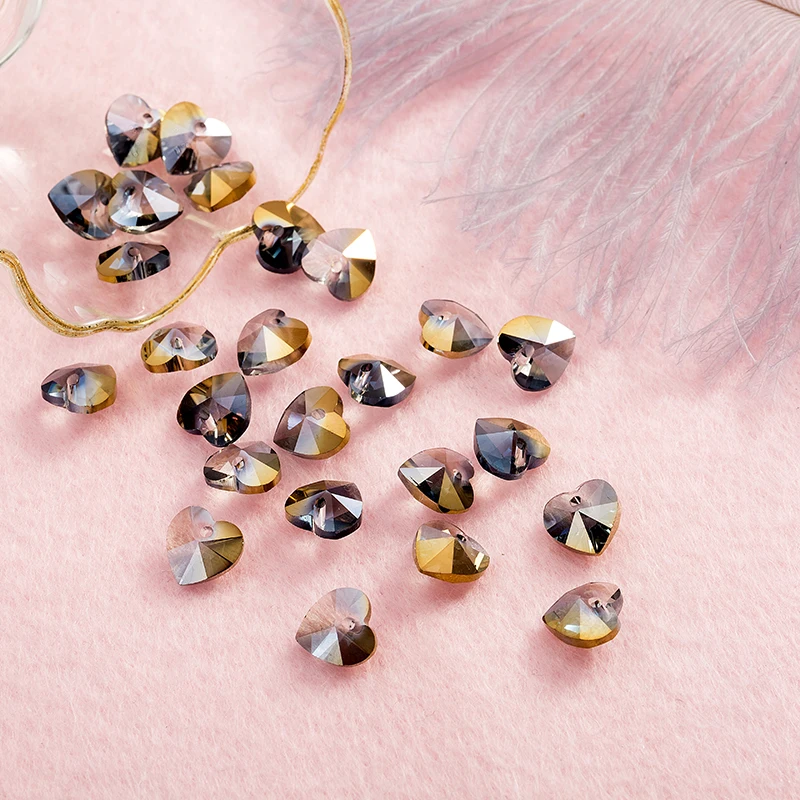 16 шт. Хрустальные стеклянные бусины в форме сердца чтобы сделать ювелирные