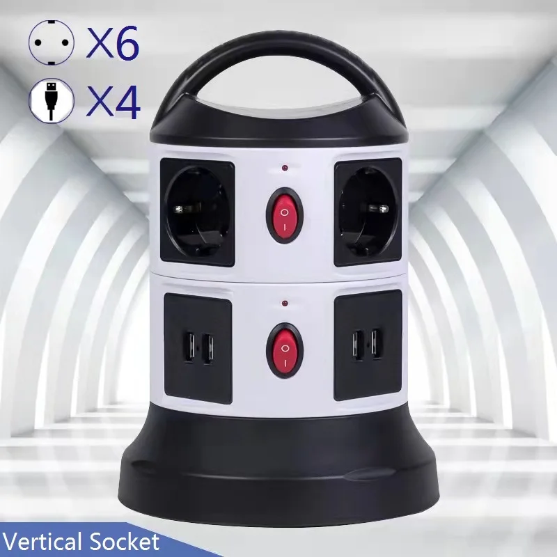 Гнездо для вертикального блока питания европейская вилка несколько розеток 4