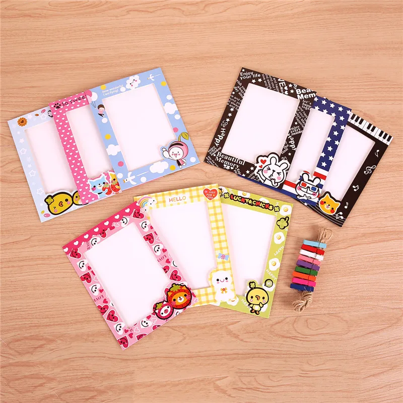 9 шт. бумажная фоторамка-конверт с зажимами и веревкой 2 м 7 дюймов настенный