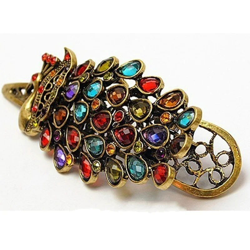 1 шт. роскошные женские винтажные Красочные заколки для волос драгоценный