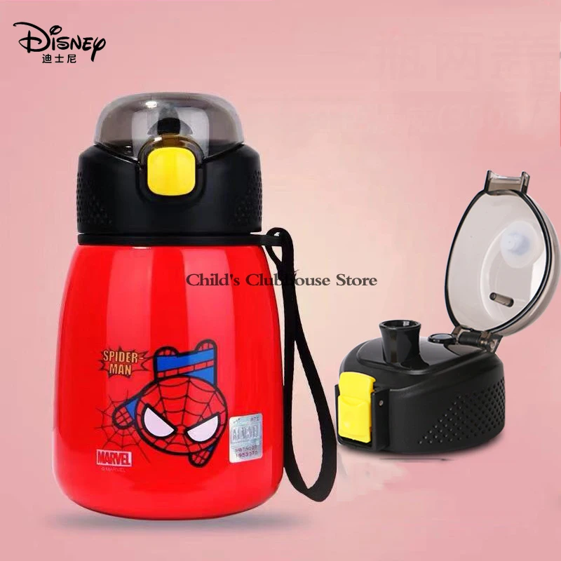 

Disney Children's Cup with Straws Drop Proof Kindergarten Water Bottle Water Cup for Pupils Double Lid Cute Cartoon Cup