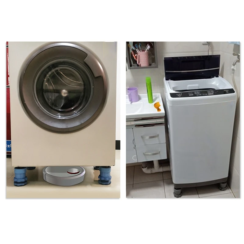 

4PC Adjustable Heighten Washing Machine Anti Vibration Pad Shock Non Slip Feet Mat Fridge Floor Furniture Protector