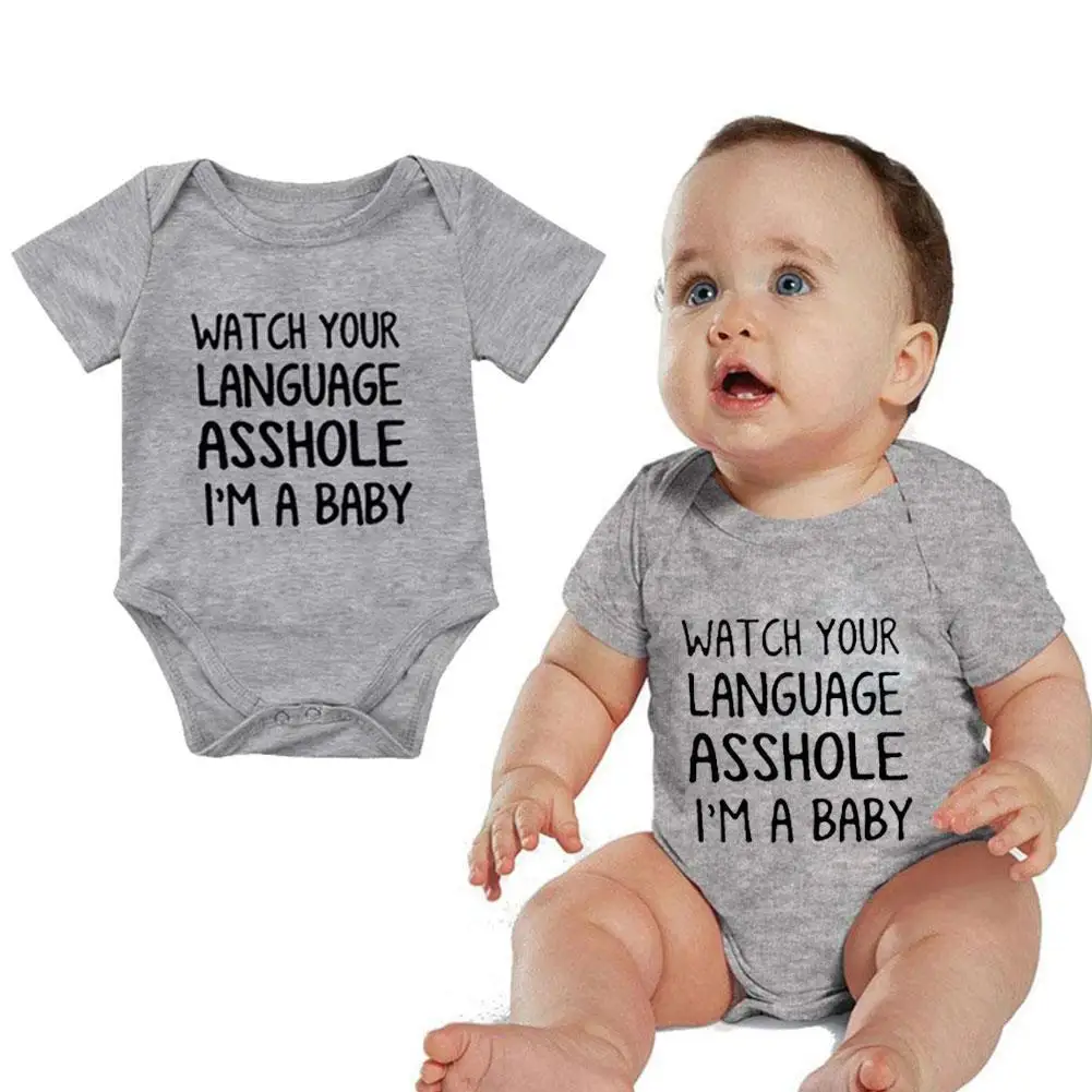 

Детские часы с надписью «YOUR LANGUAGE», комбинезон для маленьких девочек и мальчиков, летняя одежда, боди Bebes