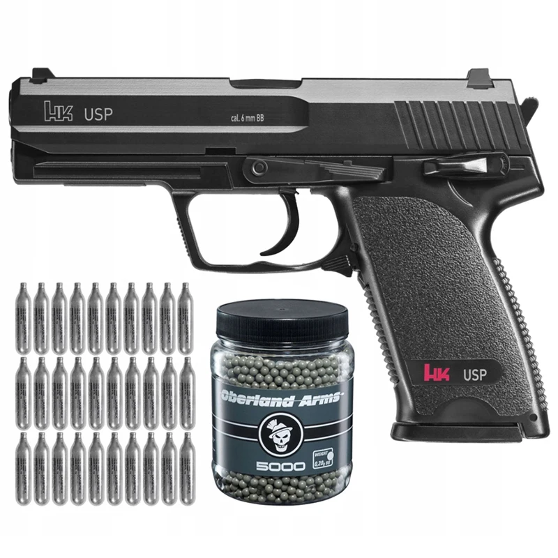 

B PISTOLET H & K USP - ASG-6mm + 3 x10 Co2 резервуары + 1500Ct сталь Bbs домашний декор свинцовая пуля игрушечный пистолет металлическая настенная роспись