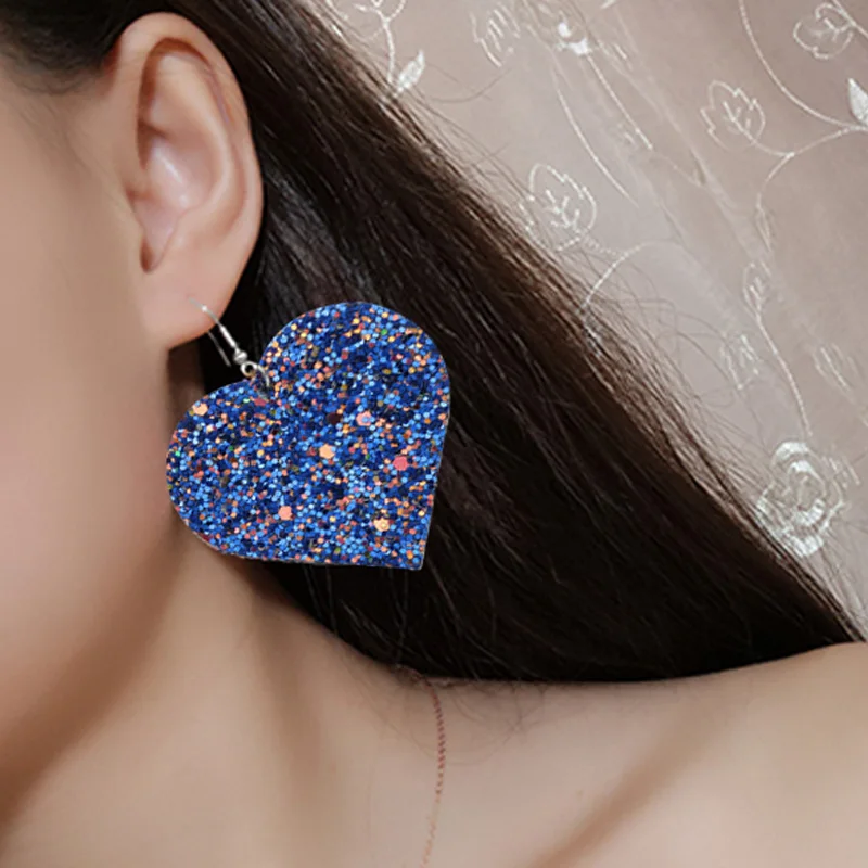 Серьги Радуга из искусственной кожи с блестками двусторонние|Серьги-подвески| |