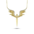 Ожерелье с ангелом из золота 14 к (585), кулон