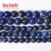 free shipping natural stone real lapis lazuli round loose beads 15 strand 4 6 8 10 12 mm pick size for jewelry making bracelet