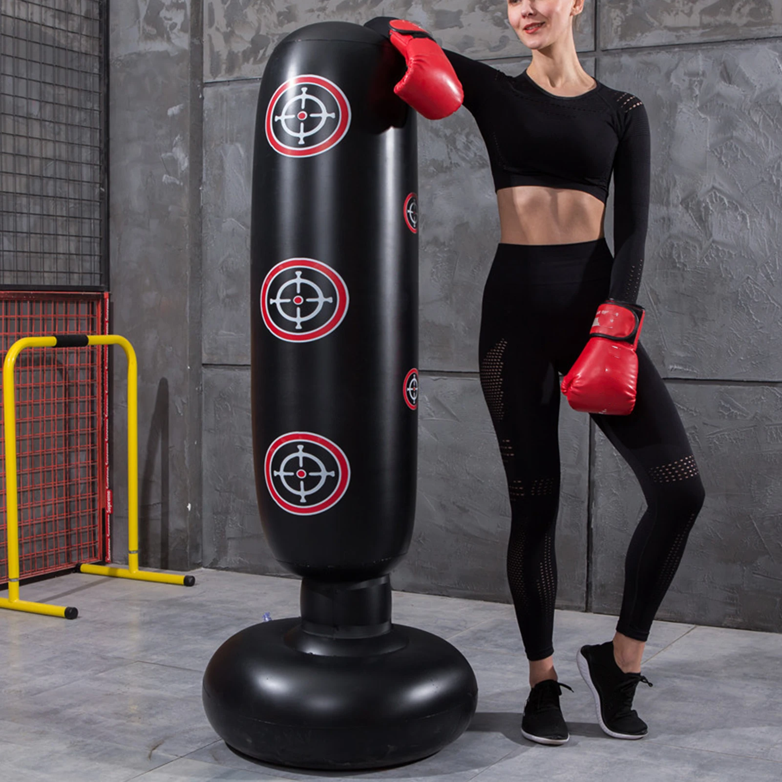 

160CM Inflatable Boxing Bag Punching Bag Muay Thai Inflatable Tumbler Decompression Punching Sandbag for Kid Adult Training