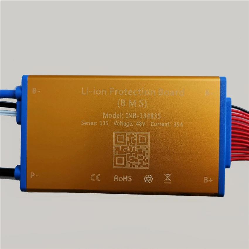 3,7 V 13S 48V 15A 25A 35A литий-ионный аккумулятор BMS PCM PCB с защитой от перегрева и переключателем включения/выключения