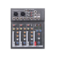 mini portable audio mixer with usb dj sound mixing console mp3 jack 4 channel karaoke 48v amplifier for karaokeeu plug