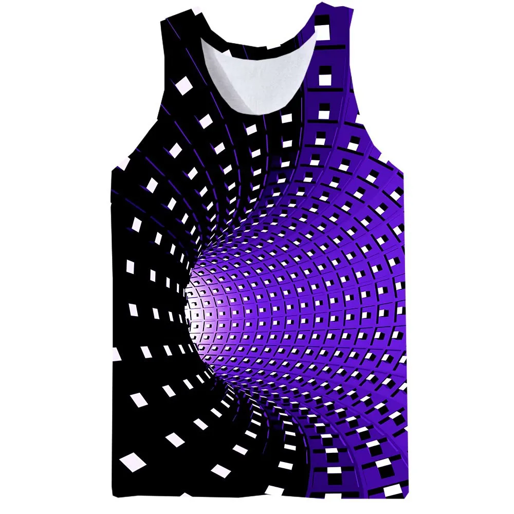 

Whirlpool Wormhole Tank Top For Men 3D Print Psychedelic Hole Sleeveless Pattern Top Graphic Vest