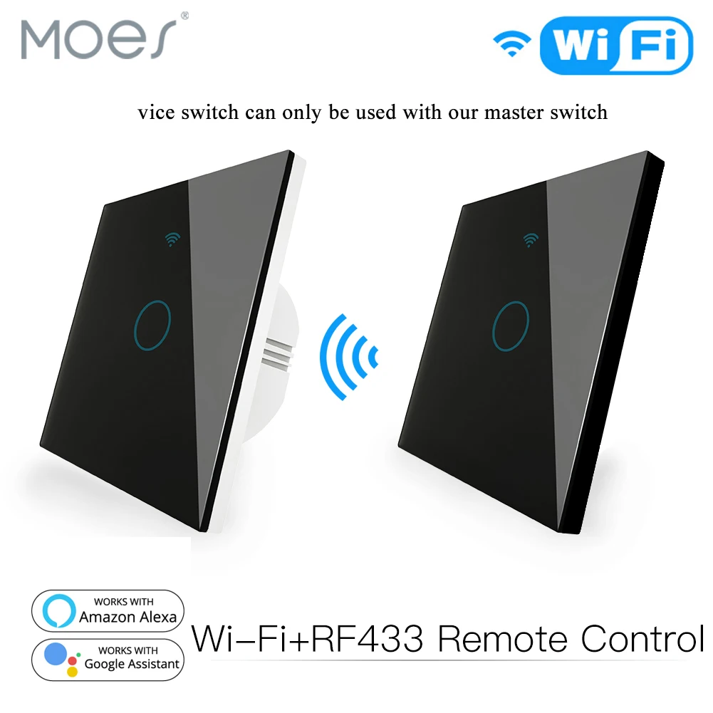 Wi Fi RF433 передатчик настенная панель сенсорная 1/2/3 банды пульт дистанционного