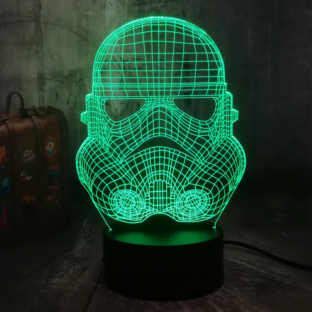 Звездные Войны Имперский Штурмовик 3D светодиодный Ночной светильник 7 цветов