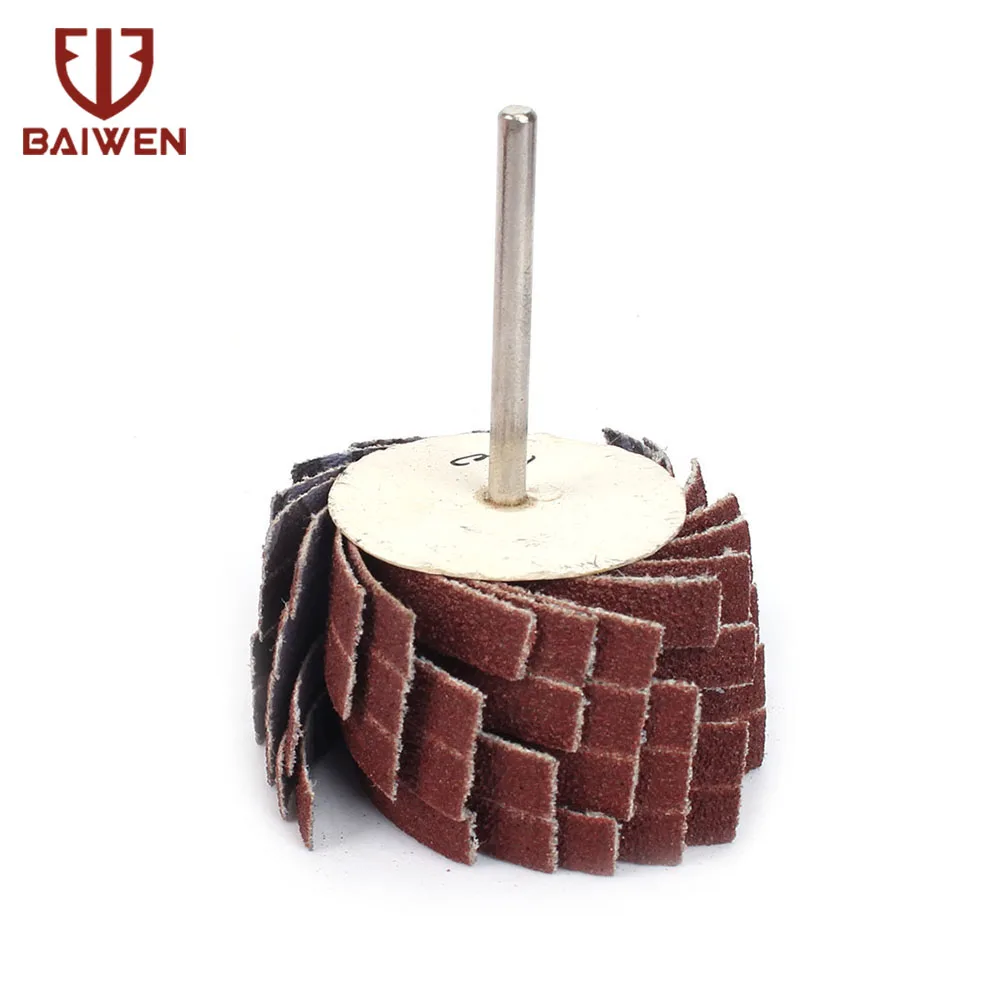 

1Pcs Grinding Buffing Sandpaper Flap Wheel Head+Mandrel Dremel Accessories Rotary Tool for Rotary Drill Tools 80-600Grit
