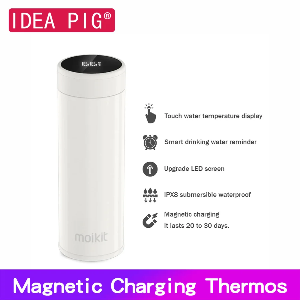 Смарт напоминание IPX8 водонепроницаемый термос чашка бутылка для воды чай