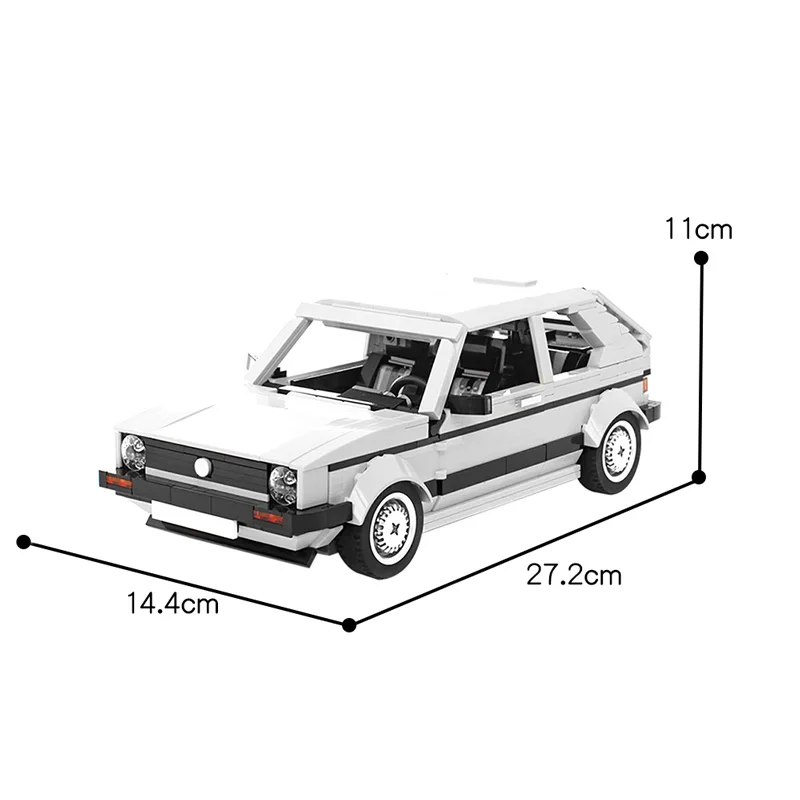 

White Car High-tech Series Car Model Golfed Mk1 Building Blocks Bricks Toy Compatible with High-tech Car Children Toys Gifts