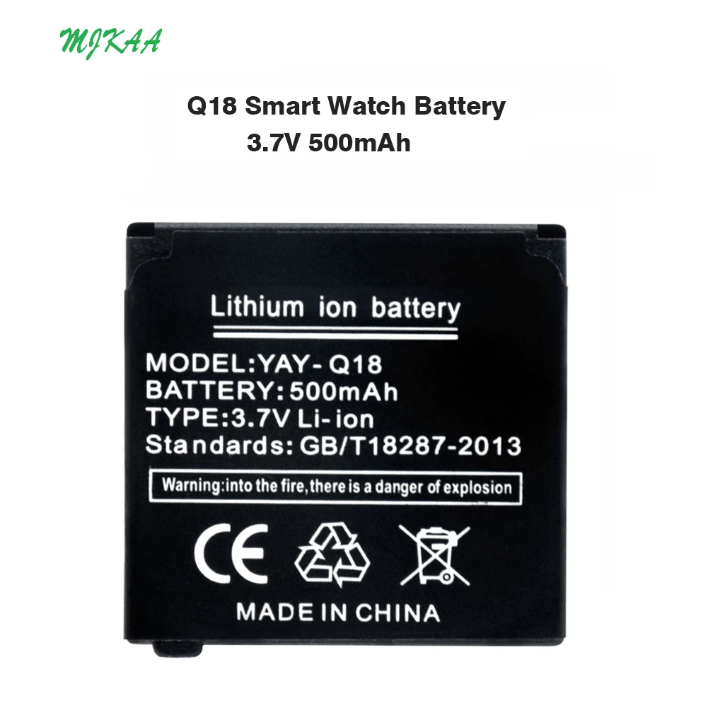 MJKAA 4/5/10 шт Li-Po литий-полимерные аккумуляторы 3,7 V 500 мА/ч, Перезаряжаемые литий-ионный полимерный аккумулятор Батарея запасные для Q18 Смарт-часы