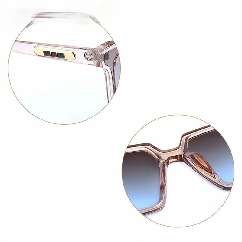 

Vintage Brand Designer Square Oversized Sunglasses Women Men Transparent Gradient Sun Glasses Big Frame Eyewear UV400