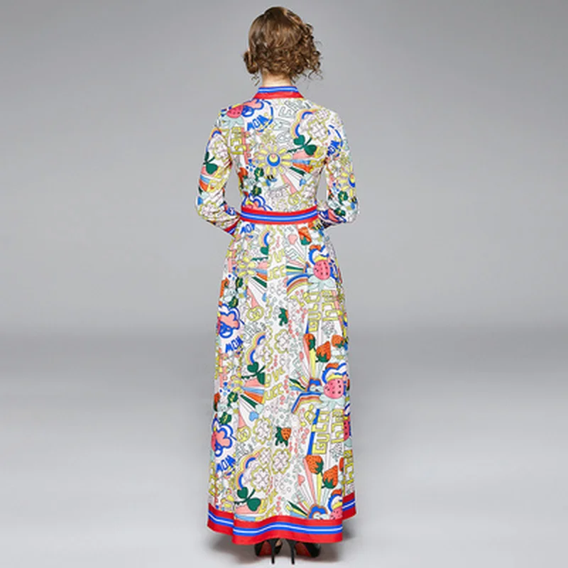 Женские дизайнерские подиумное винтажное платье 2020 осень зима с длинным рукавом