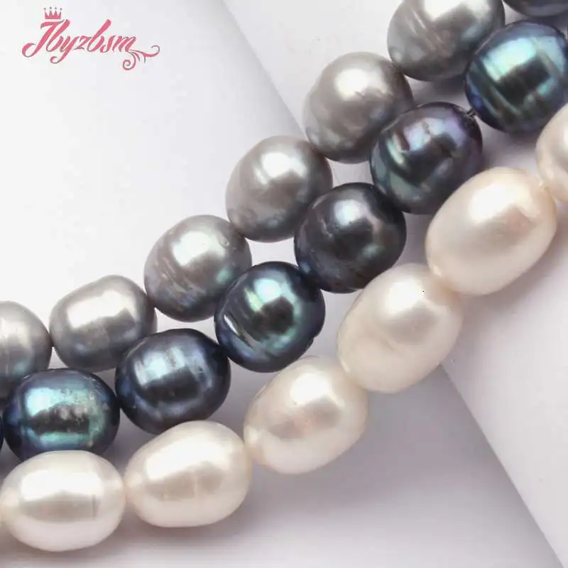 

10-11mm Oval Freshwater Pearl Beads Natural Stone Beads For DIY Necklace Bracelets Earring Jewelry Making 14.5" Free Shipping