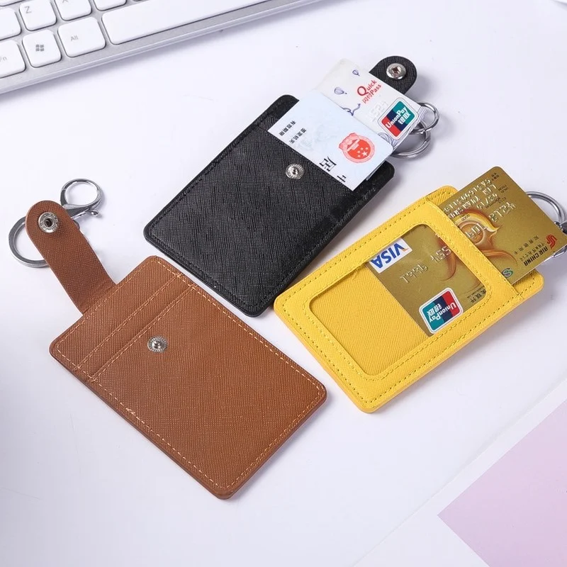 

Fashion Leather Credit Card Holders Bank ID Holders Badge Women Men Business Card Holder Wallet Child Bus Card Cover Case